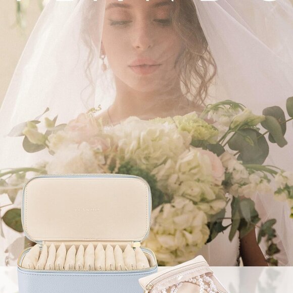 Travel Jewelry Case Organizer,Small Jewelry Box with 12 Velvet Jewelry Storage P - Picture 2 of 7